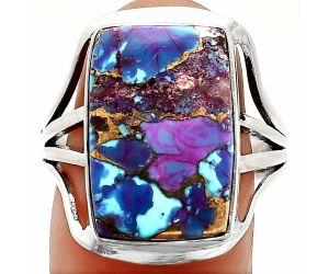 Kingman Purple Dahlia Turquoise Ring size-9 SDR237893 R-1219, 12x18 mm