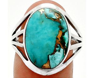 Kingman Copper Teal Turquoise Ring size-9 SDR237894 R-1219, 13x17 mm