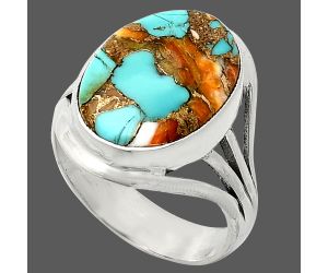 Spiny Oyster Turquoise Ring size-10 SDR237928 R-1219, 14x18 mm