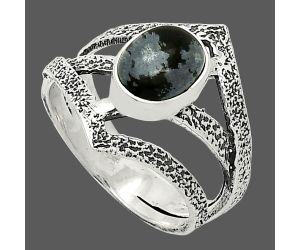 Snow Flake Obsidian Ring size-7.5 SDR237963 R-1471, 7x9 mm