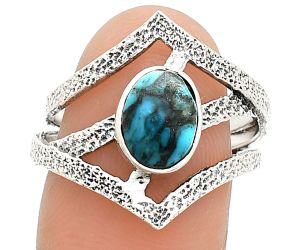 Natural Turquoise Morenci Mine Ring size-8 SDR237976 R-1471, 7x9 mm