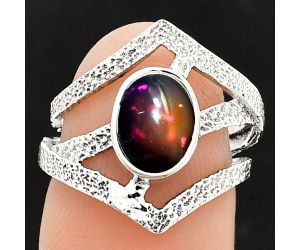 Black Ethiopian Opal Ring size-6 SDR238005 R-1471, 7x9 mm
