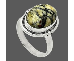 Authentic White Buffalo Turquoise Nevada Ring size-7 SDR238039 R-1175, 10x14 mm