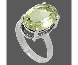Prasiolite (Green Amethyst) Ring size-7 SDR238045 R-1019, 10x14 mm
