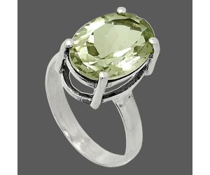 Prasiolite (Green Amethyst) Ring size-7 SDR238046 R-1019, 10x14 mm