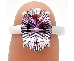 Amethyst Concave Ring size-7 SDR238048 R-1019, 10x14 mm