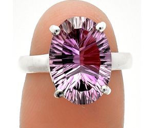 Amethyst Concave Ring size-7 SDR238049 R-1019, 10x14 mm
