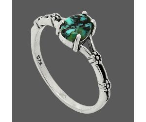 Lucky Charm Tibetan Turquoise Ring size-7 SDR238050 R-1720, 4x6 mm