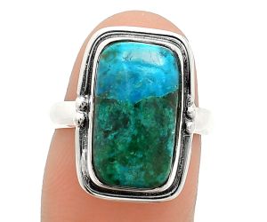 Azurite Chrysocolla Ring size-7 SDR238067 R-1175, 9x16 mm