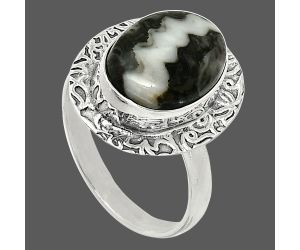 Mexican Cabbing Fossil Ring size-9 SDR238072 R-1649, 10x14 mm