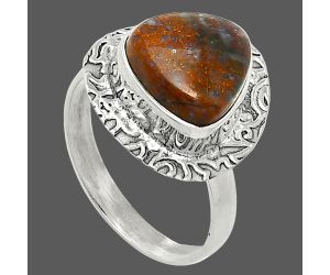 Red Moss Agate Ring size-8 SDR238074 R-1649, 11x11 mm