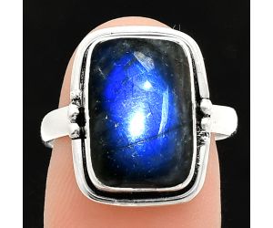 Blue Fire Labradorite Ring size-8 SDR238085 R-1175, 10x14 mm