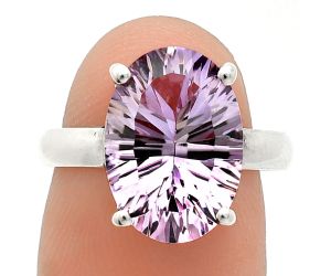 Amethyst Concave Ring size-7 SDR238088 R-1019, 10x14 mm