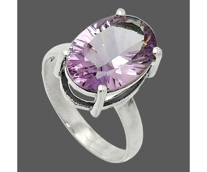 Amethyst Concave Ring size-7 SDR238088 R-1019, 10x14 mm