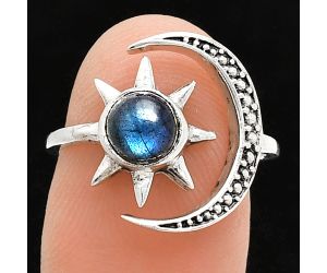 Star Moon - Blue Fire Labradorite Ring size-7 SDR238093 R-1015, 7x7 mm