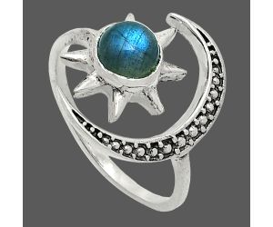 Star Moon - Blue Fire Labradorite Ring size-7 SDR238093 R-1015, 7x7 mm