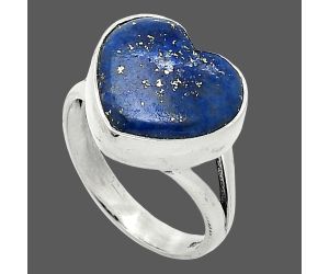 Heart - Lapis Lazuli Ring size-7 SDR238096 R-1073, 13x14 mm