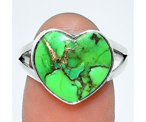 Heart - Copper Green Turquoise Ring size-9 SDR238098 R-1073, 14x14 mm