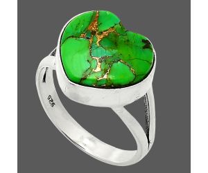 Heart - Copper Green Turquoise Ring size-9 SDR238098 R-1073, 14x14 mm