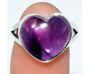 Heart - Super 23 Amethyst Mineral From Auralite Ring size-8 SDR238104 R-1073, 14x15 mm