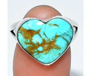 Heart - Natural Rare Turquoise Nevada Aztec Mt Ring size-9 SDR238111 R-1073, 14x16 mm