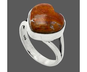 Heart - Rare Cady Mountain Agate Ring size-7 SDR238112 R-1073, 12x13 mm