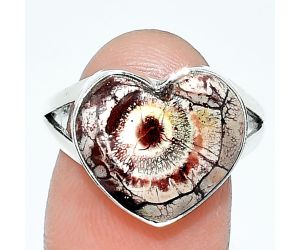 Heart - Mexican Bird Eye Ring size-9 SDR238124 R-1073, 14x15 mm