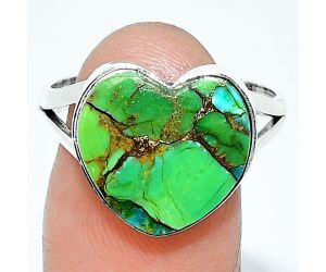Heart - Copper Green Turquoise Ring size-9.5 SDR238133 R-1073, 15x15 mm