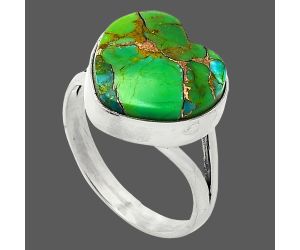 Heart - Copper Green Turquoise Ring size-9.5 SDR238133 R-1073, 15x15 mm