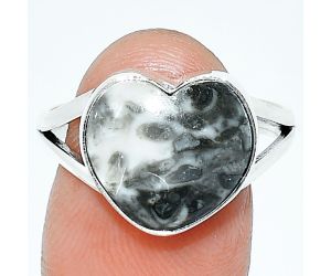 Heart - Mexican Cabbing Fossil Ring size-9.5 SDR238134 R-1073, 14x14 mm