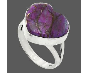 Heart - Copper Purple Turquoise Ring size-9 SDR238146 R-1073, 16x17 mm