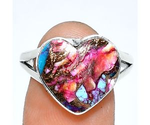 Heart - Kingman Pink Dahlia Turquoise Ring size-9.5 SDR238148 R-1073, 15x15 mm