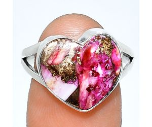 Heart - Kingman Pink Dahlia Turquoise Ring size-9 SDR238155 R-1073, 14x15 mm