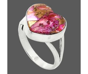 Heart - Kingman Pink Dahlia Turquoise Ring size-9 SDR238155 R-1073, 14x15 mm