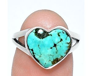 Heart - Natural Rare Turquoise Nevada Aztec Mt Ring size-7 SDR238164 R-1073, 11x12 mm