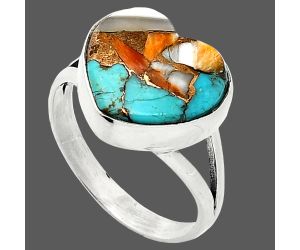Heart - Spiny Oyster Turquoise Ring size-9.5 SDR238176 R-1073, 14x15 mm