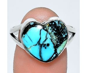 Heart - Lucky Charm Tibetan Turquoise Ring size-9.5 SDR238189 R-1073, 14x15 mm