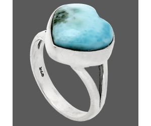 Heart - Larimar (Dominican Republic) Ring size-7 SDR238202 R-1073, 12x13 mm