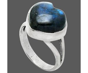 Heart - Blue Fire Labradorite Ring size-7 SDR238203 R-1073, 12x13 mm