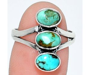 Natural Rare Turquoise Nevada Aztec Mt Ring size-7 SDR238205 R-1263, 5x7 mm
