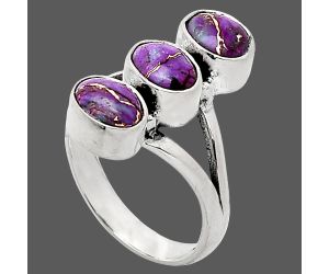 Copper Purple Turquoise Ring size-6 SDR238208 R-1263, 5x7 mm