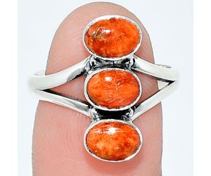 Red Sponge Coral Ring size-7 SDR238211 R-1263, 5x7 mm