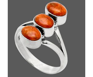 Red Sponge Coral Ring size-7 SDR238211 R-1263, 5x7 mm