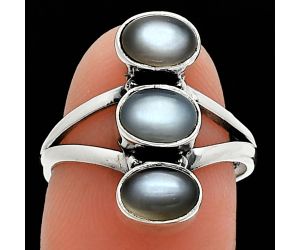 Gray Moonstone Ring size-7 SDR238223 R-1263, 5x7 mm