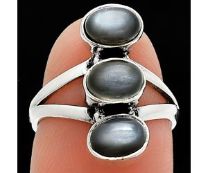 Gray Moonstone Ring size-6 SDR238224 R-1263, 5x7 mm