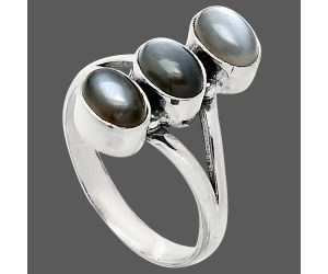 Gray Moonstone Ring size-8 SDR238225 R-1263, 5x7 mm