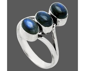 Blue Fire Labradorite Ring size-8 SDR238232 R-1263, 5x7 mm