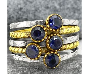 Two Tone - Iolite - India Ring size-8 SDR73260 R-1288, 4x4 mm