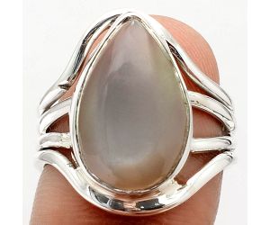 Gray Moonstone Handmade Ring size-7 SDR73978 R-1219, 11x17 mm