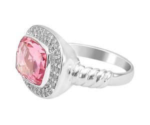 Treated Pink Morganite Ring size-8 SDR79827, 8x11 mm